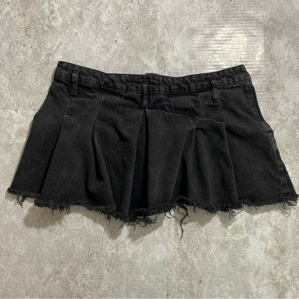 Zara Faded Black Pleated Mini Skirt‎ Large Grunge Streetwear - Picture 2 of 8